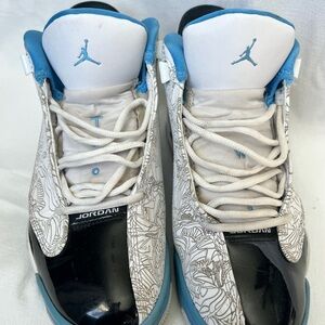Jordan Sneakers with Blue and Black Highlights